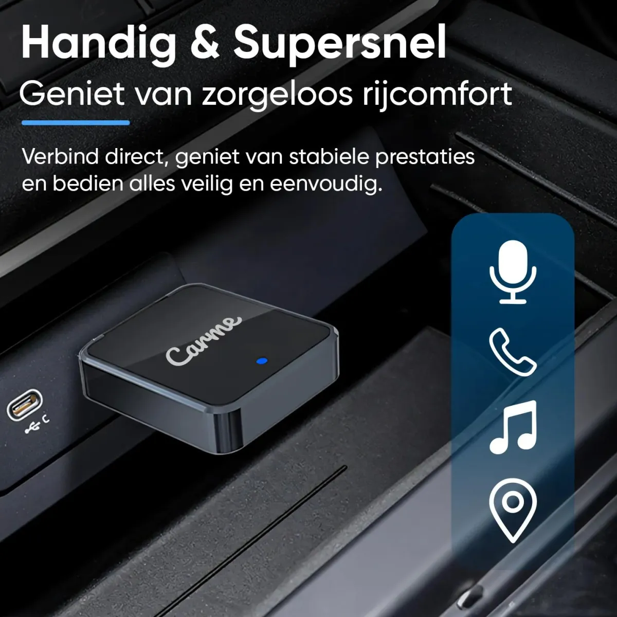 Mini 2-in-1 CarPlay & Android Auto Dongle V2 Draadloze Ontvangers