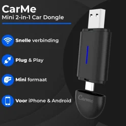 New Mini 2-in-1 CarPlay & Android Auto Dongle Draadloze Ontvangers
