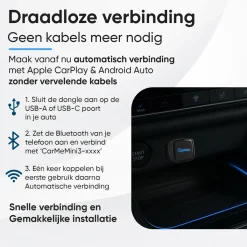 Online Mini 2-in-1 CarPlay & Android Auto Dongle V3 Draadloze Ontvangers