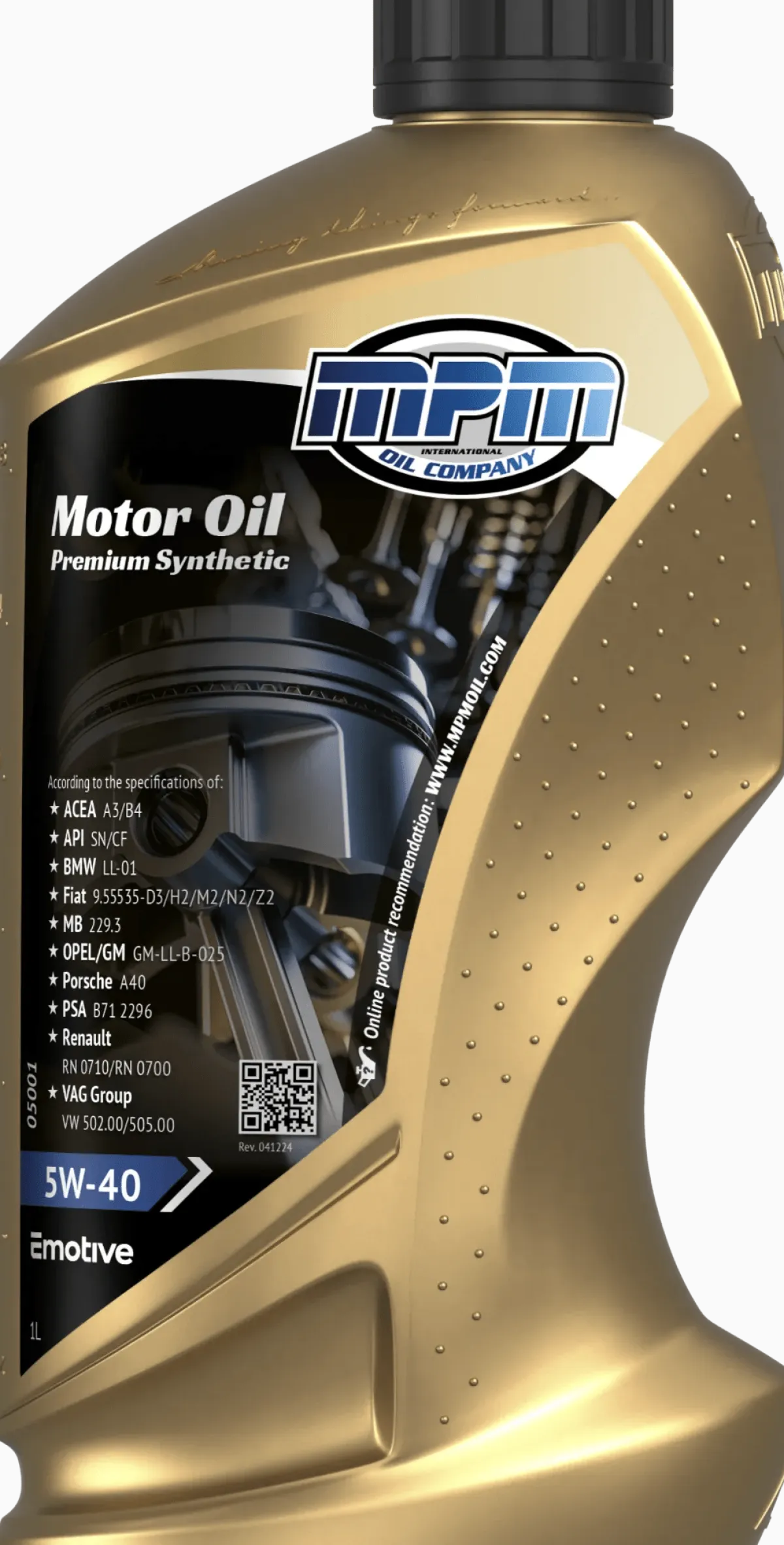 Best Motorolie 5w40 premium synthetic | 1 liter | Oliën & Vloeistoffen