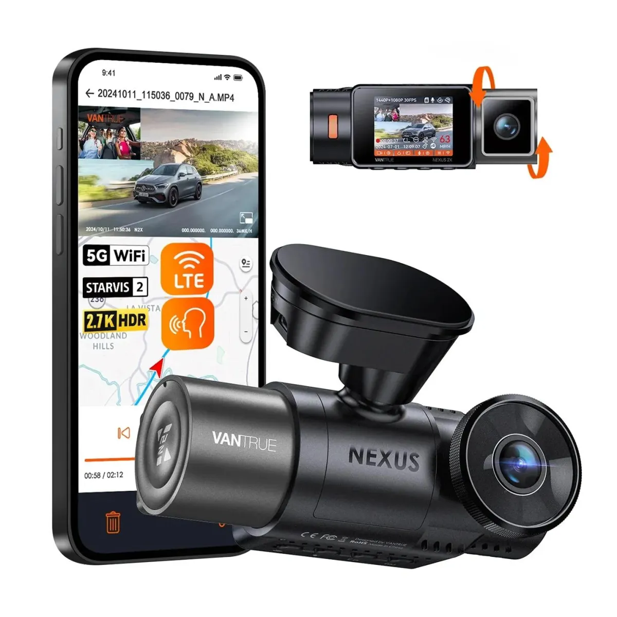 Outlet N2X Cloud 2K Wifi GPS dashcam Dashcams