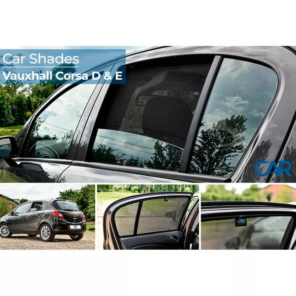New Opel Corsa D 5 deurs 2006-2014 & Corsa E 5 deurs 2014-2018 - Zonneschermen achterportieren Autozonneschermen