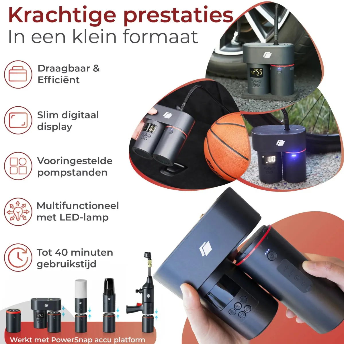 Best PowerSnap 12V Draadloze Bandenpomp 150psi Autogereedschap