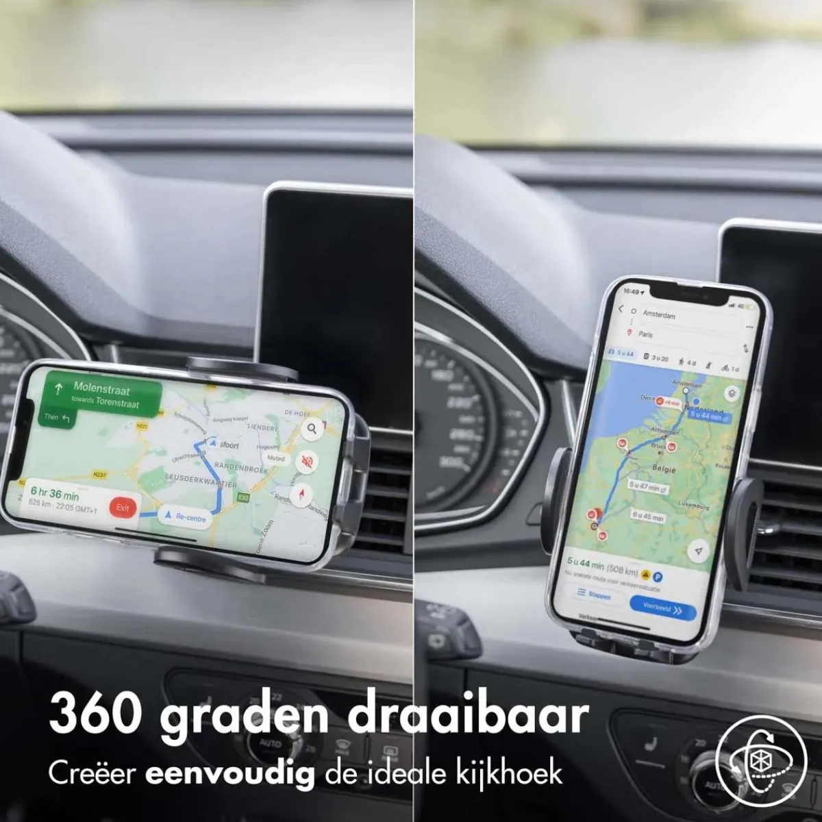 Outlet Telefoonhouder Auto - Dashboard / Raam / Vent Telefoon & Tablethouders