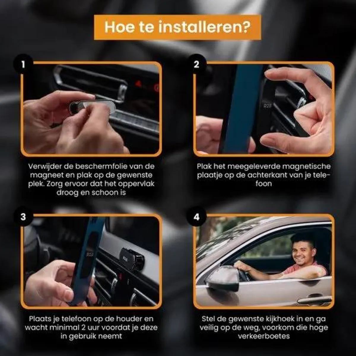 Clearance Telefoonhouder Auto Magneet 360˚C Rotatie Telefoon & Tablethouders