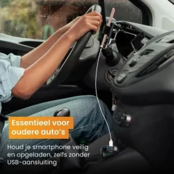 Outlet Telefoonhouder Auto Oplader + FM Transmitter Telefoon & Tablethouders