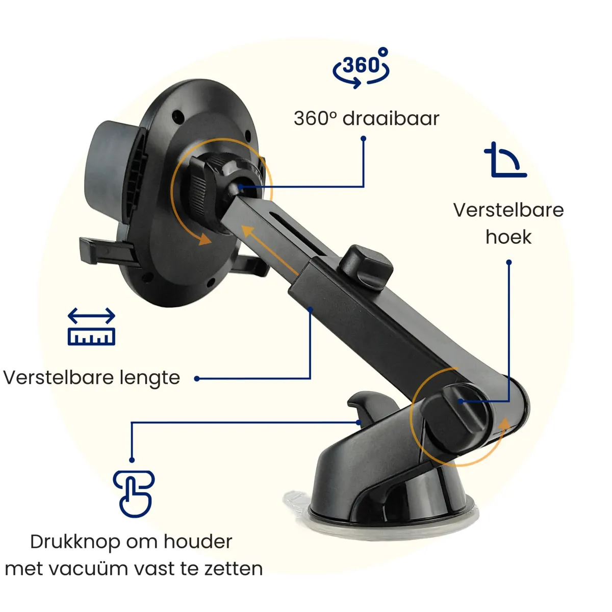 Online Telefoonhouder Auto voor Raam + Dashboardpad Telefoon & Tablethouders