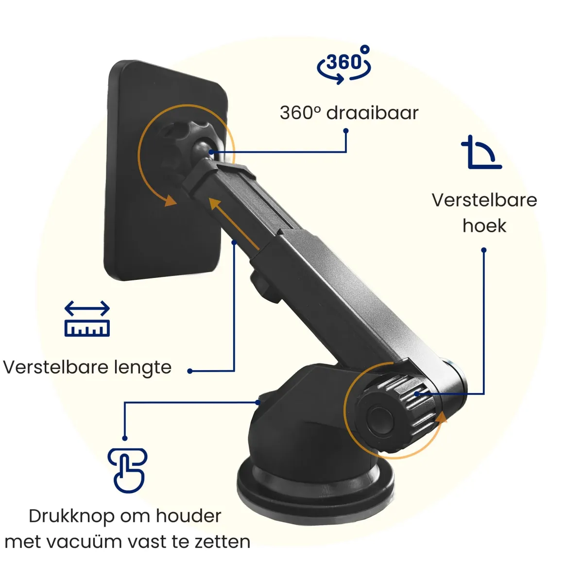 Best Telefoonhouder Auto Zuignap met Draadloze Oplader Telefoon & Tablethouders