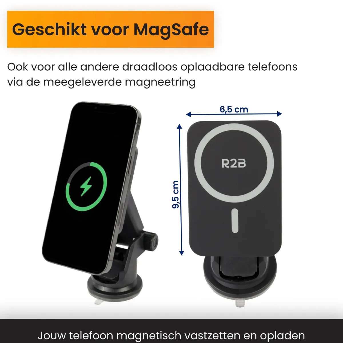 Best Telefoonhouder Auto Zuignap met Draadloze Oplader Telefoon & Tablethouders