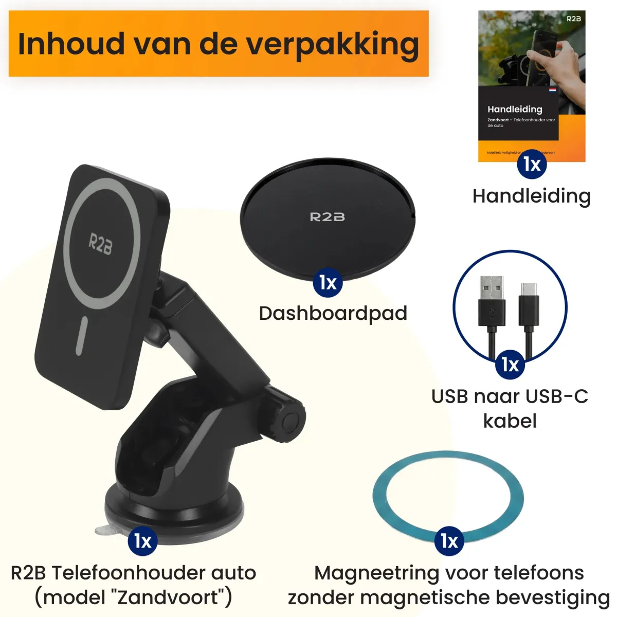 Best Telefoonhouder Auto Zuignap met Draadloze Oplader Telefoon & Tablethouders