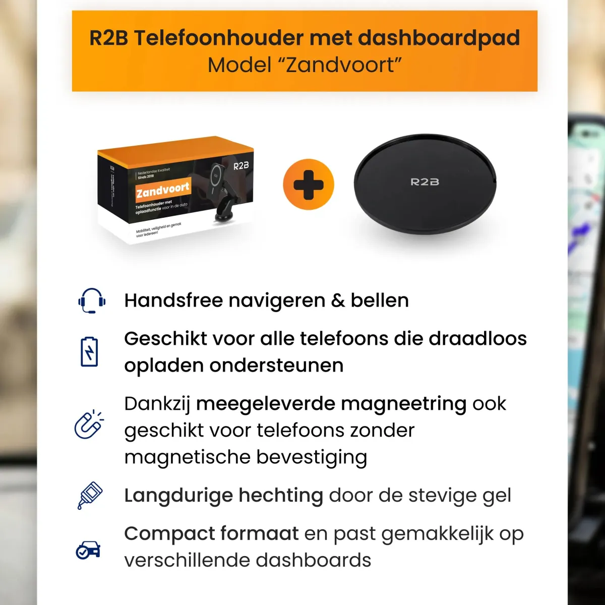 Best Telefoonhouder Auto Zuignap met Draadloze Oplader Telefoon & Tablethouders