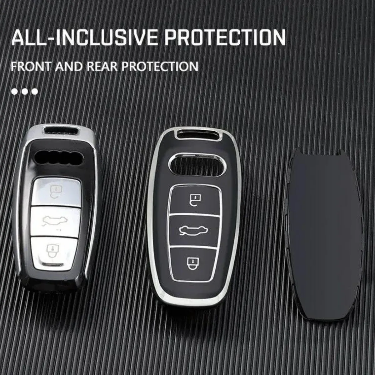 New TPU Sleutelhoesje voor Audi zwart D3 Autosleutelhoesjes
