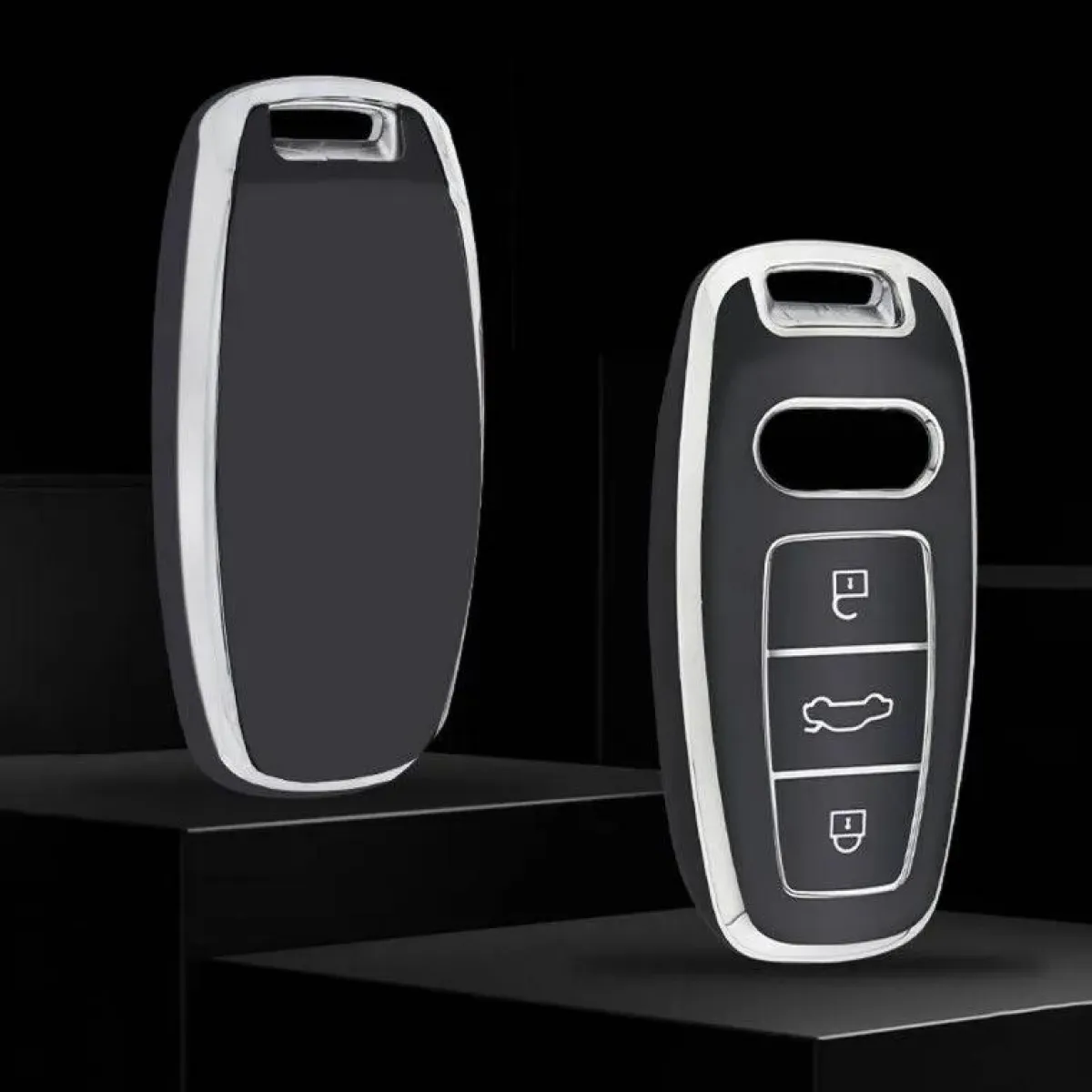 New TPU Sleutelhoesje voor Audi zwart D3 Autosleutelhoesjes