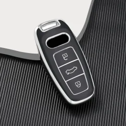 New TPU Sleutelhoesje voor Audi zwart D3 Autosleutelhoesjes