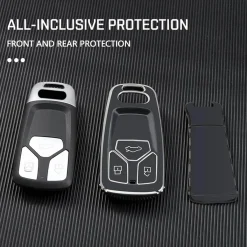 New TPU Sleutelhoesje voor Audi zwart B3 Autosleutelhoesjes