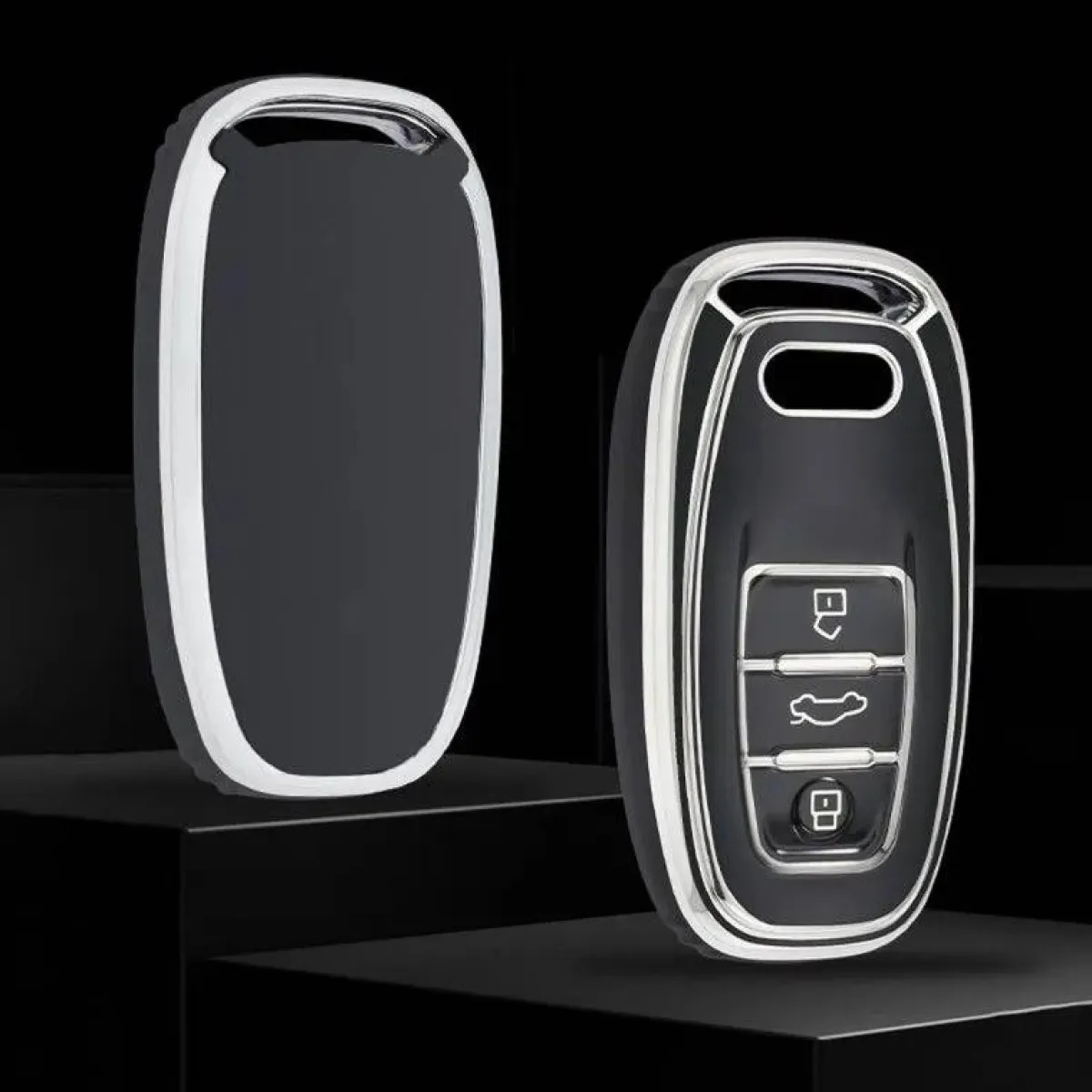 Outlet TPU Sleutelhoesje voor Audi zwart A3 Autosleutelhoesjes