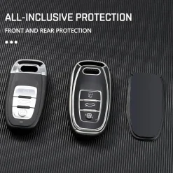 Outlet TPU Sleutelhoesje voor Audi zwart A3 Autosleutelhoesjes