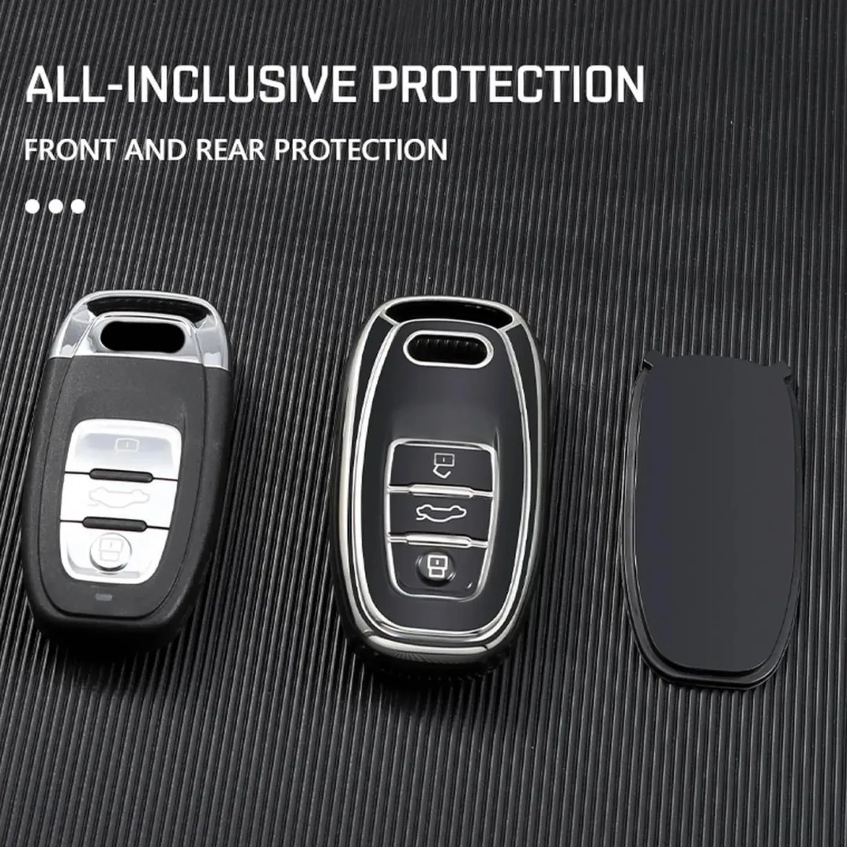 Outlet TPU Sleutelhoesje voor Audi zwart A3 Autosleutelhoesjes