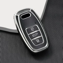 Outlet TPU Sleutelhoesje voor Audi zwart A3 Autosleutelhoesjes
