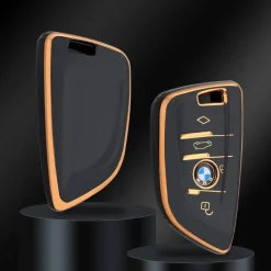Hot TPU Sleutelhoesje voor Bmw goud B4A Autosleutelhoesjes