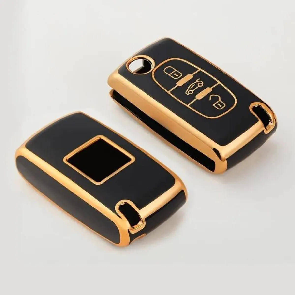 Clearance TPU Sleutelhoesje voor Citroën goud D3 Autosleutelhoesjes
