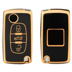 Clearance TPU Sleutelhoesje voor Citroën goud D3 Autosleutelhoesjes
