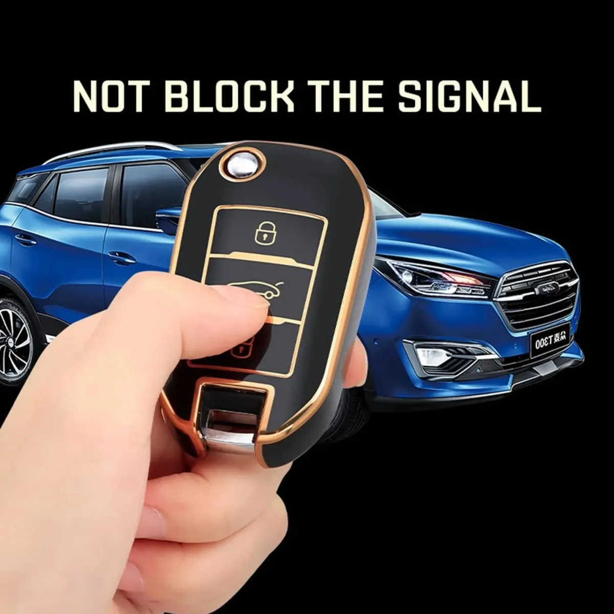 Outlet TPU Sleutelhoesje voor Citroën goud A3 Autosleutelhoesjes