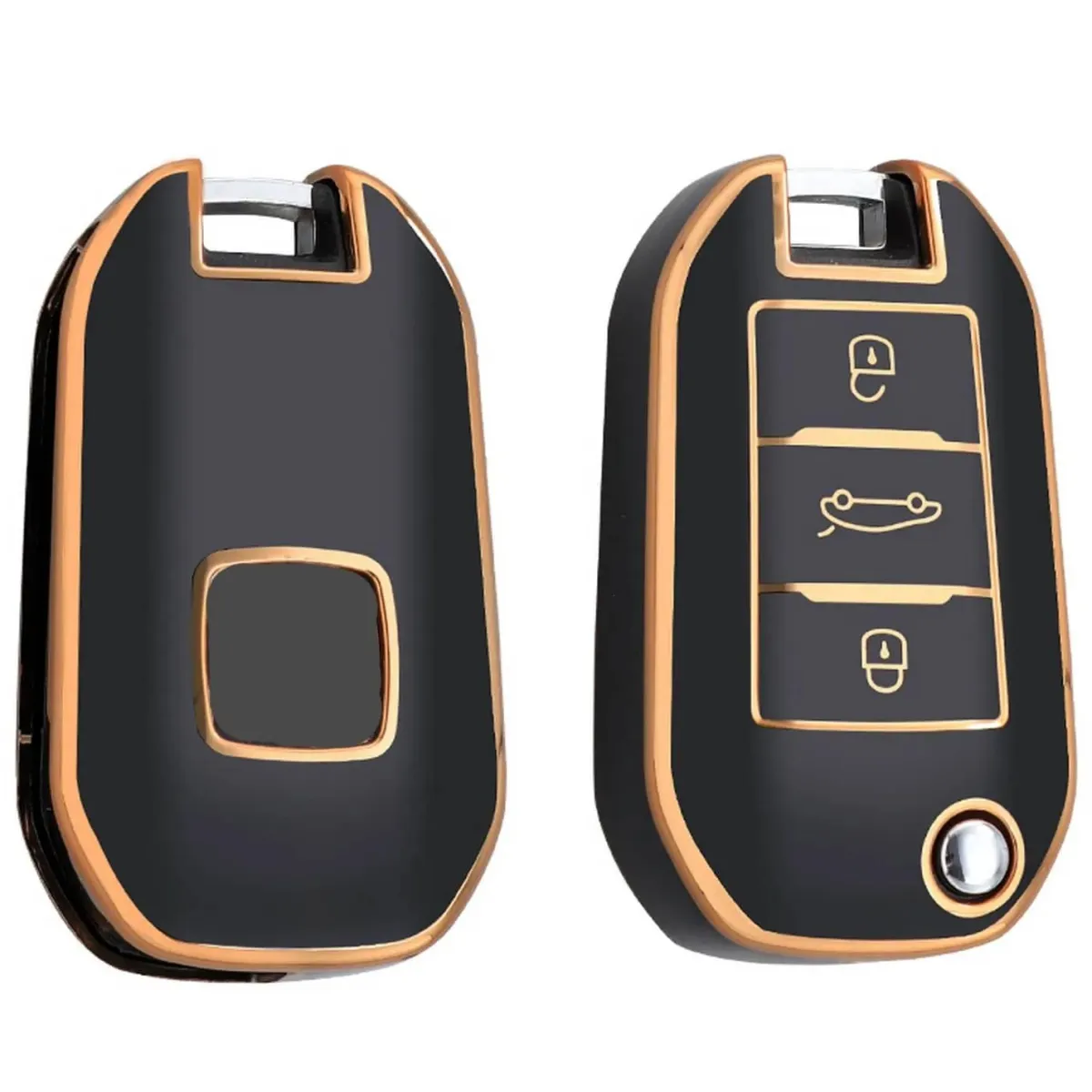 Outlet TPU Sleutelhoesje voor Citroën goud A3 Autosleutelhoesjes