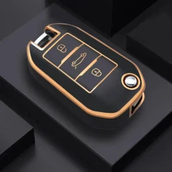 Outlet TPU Sleutelhoesje voor Citroën goud A3 Autosleutelhoesjes