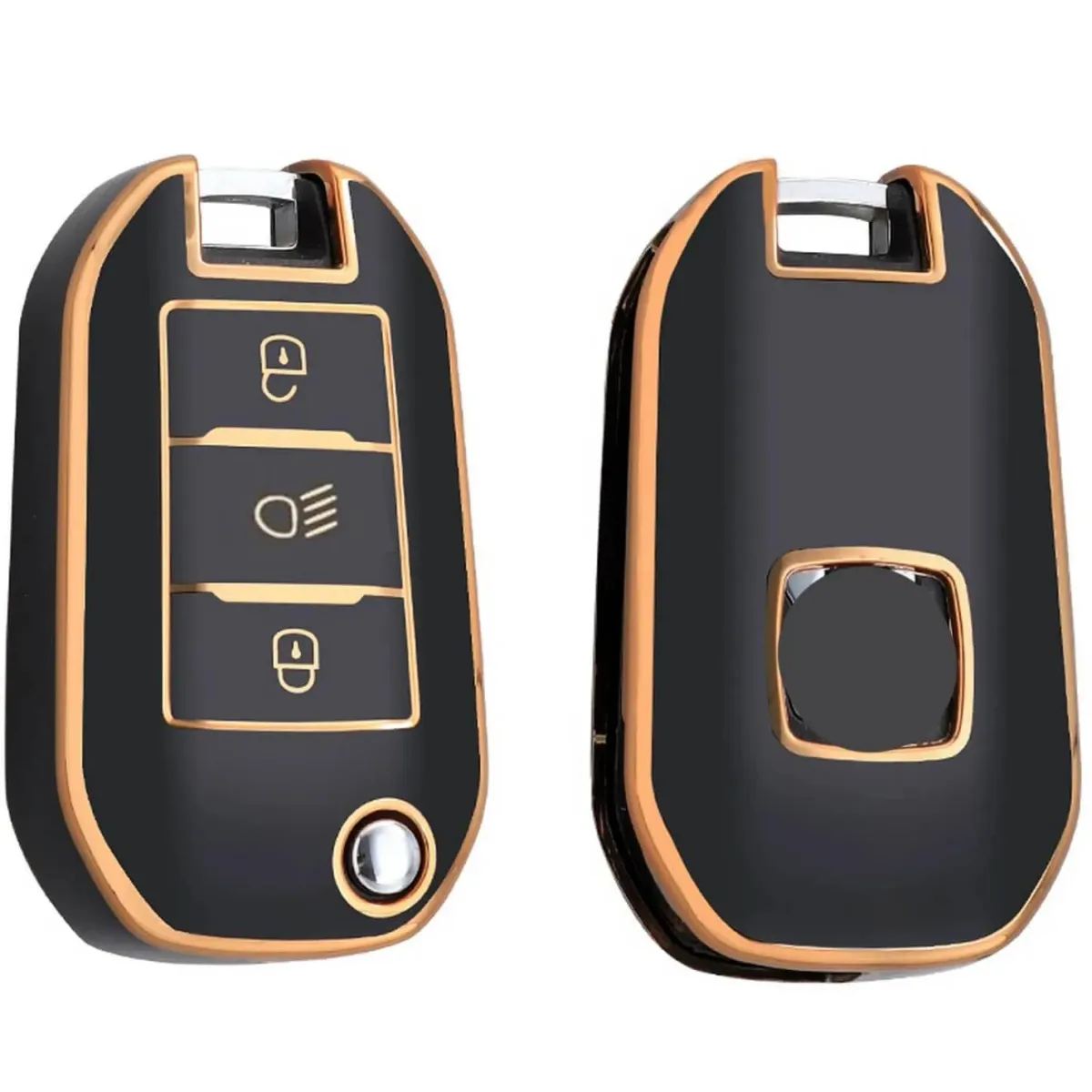 TPU Sleutelhoesje voor Citroën goud A3B Autosleutelhoesjes
