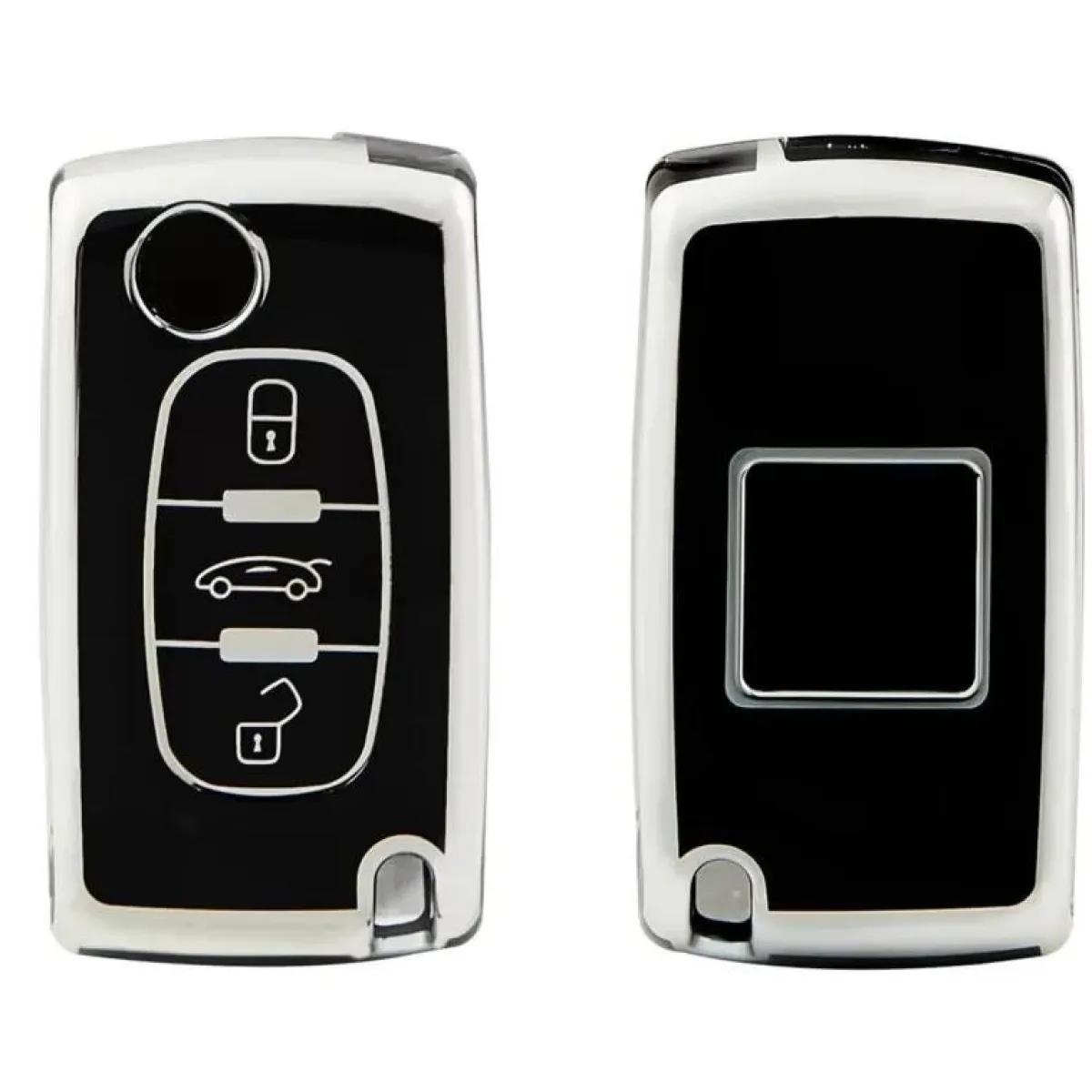 Outlet TPU Sleutelhoesje voor Citroën zwart D3 Autosleutelhoesjes