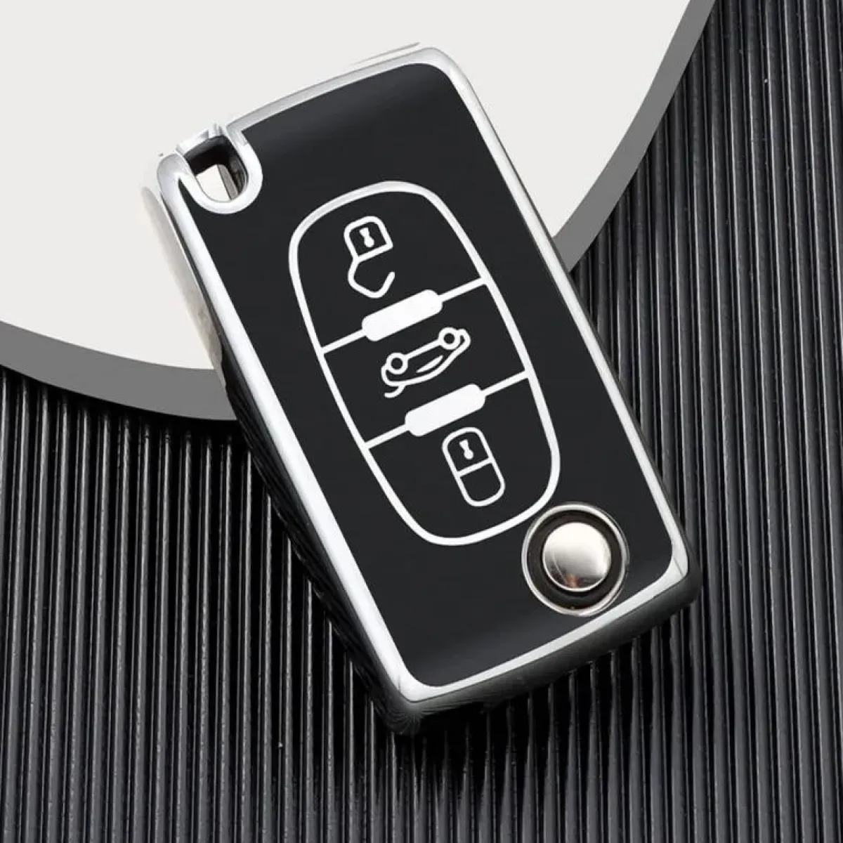 Outlet TPU Sleutelhoesje voor Citroën zwart D3 Autosleutelhoesjes