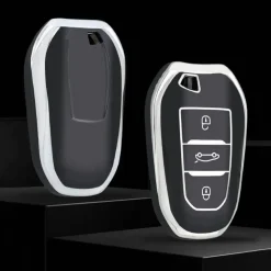 Clearance TPU Sleutelhoesje voor Citroën zwart B3 Autosleutelhoesjes