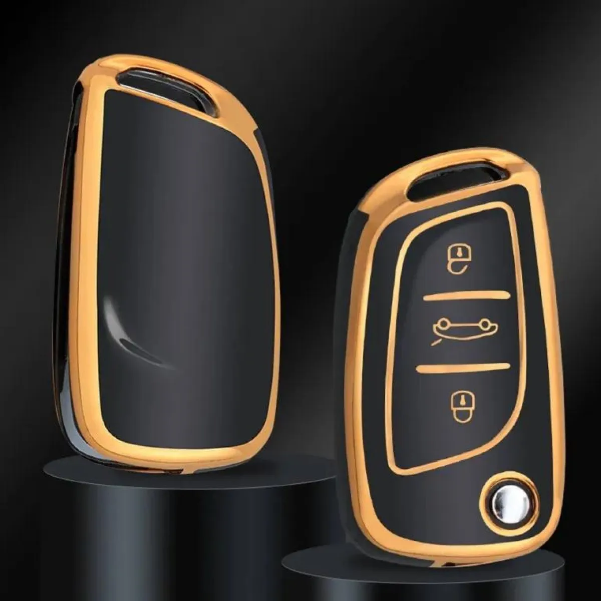 Hot TPU Sleutelhoesje voor Citroën goud C3 Autosleutelhoesjes