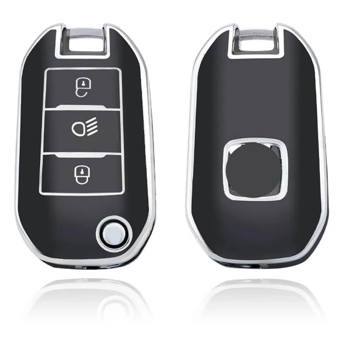 Online TPU Sleutelhoesje voor Citroën zwart A3B Autosleutelhoesjes