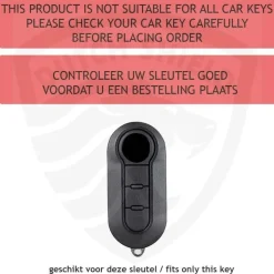 Best TPU Sleutelhoesje voor Fiat / Abart zwart A3 Autosleutelhoesjes