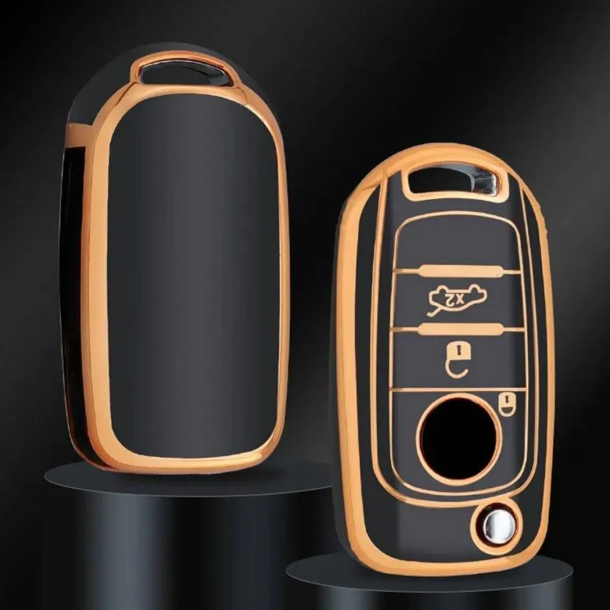 New TPU Sleutelhoesje voor Fiat / Abart goud B3 Autosleutelhoesjes