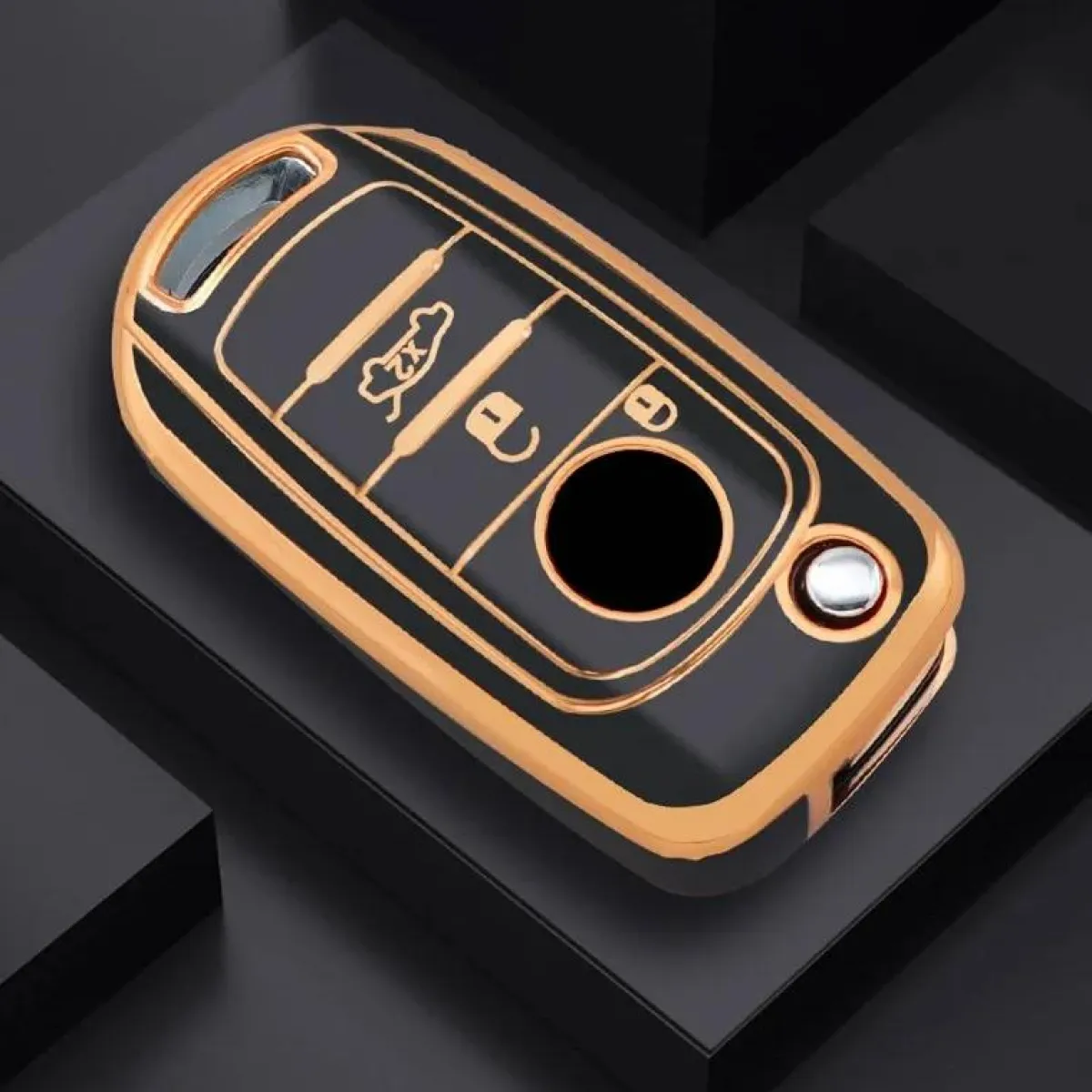 New TPU Sleutelhoesje voor Fiat / Abart goud B3 Autosleutelhoesjes