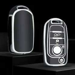 New TPU Sleutelhoesje voor Fiat / Abart zwart B3 Autosleutelhoesjes