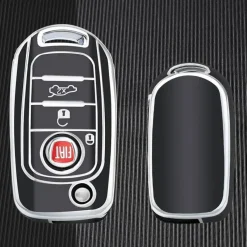 New TPU Sleutelhoesje voor Fiat / Abart zwart B3 Autosleutelhoesjes