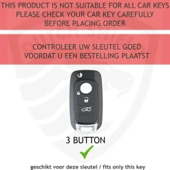 New TPU Sleutelhoesje voor Fiat / Abart zwart B3 Autosleutelhoesjes