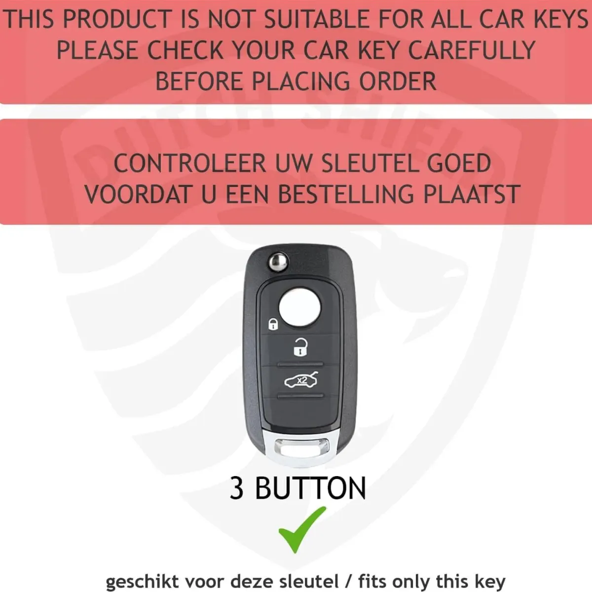 New TPU Sleutelhoesje voor Fiat / Abart zwart B3 Autosleutelhoesjes