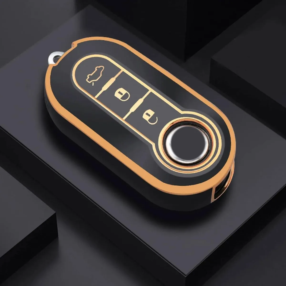 Sale TPU Sleutelhoesje voor Fiat / Abart goud A3 Autosleutelhoesjes