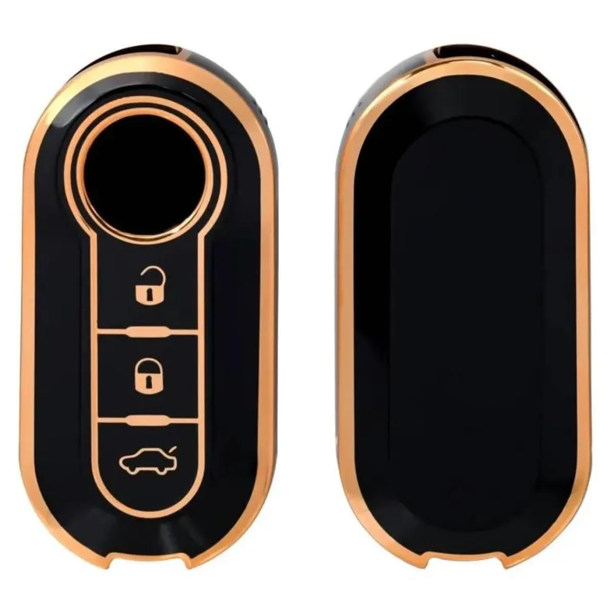 Sale TPU Sleutelhoesje voor Fiat / Abart goud A3 Autosleutelhoesjes