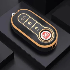 Sale TPU Sleutelhoesje voor Fiat / Abart goud A3 Autosleutelhoesjes