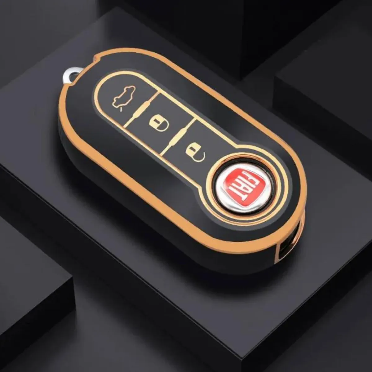 Sale TPU Sleutelhoesje voor Fiat / Abart goud A3 Autosleutelhoesjes