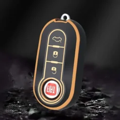 Sale TPU Sleutelhoesje voor Fiat / Abart goud A3 Autosleutelhoesjes