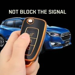 Outlet TPU Sleutelhoesje voor Ford goud E3 Autosleutelhoesjes