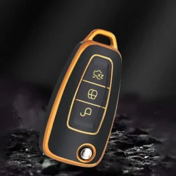 Outlet TPU Sleutelhoesje voor Ford goud E3 Autosleutelhoesjes