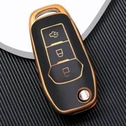 Hot TPU Sleutelhoesje voor Ford goud F3 Autosleutelhoesjes
